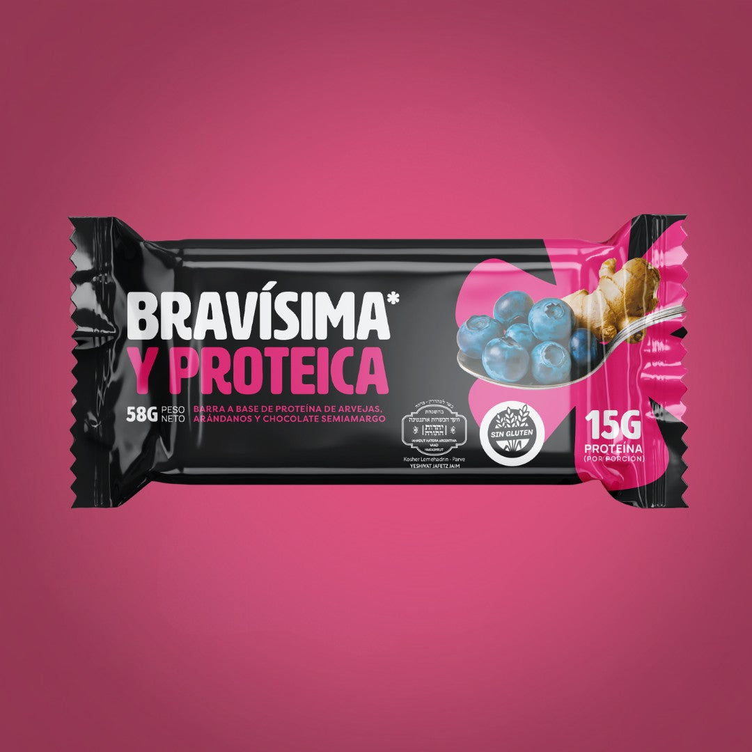 Barra Proteica Bravísima Arándanos & Jengibre Pack 12 un.