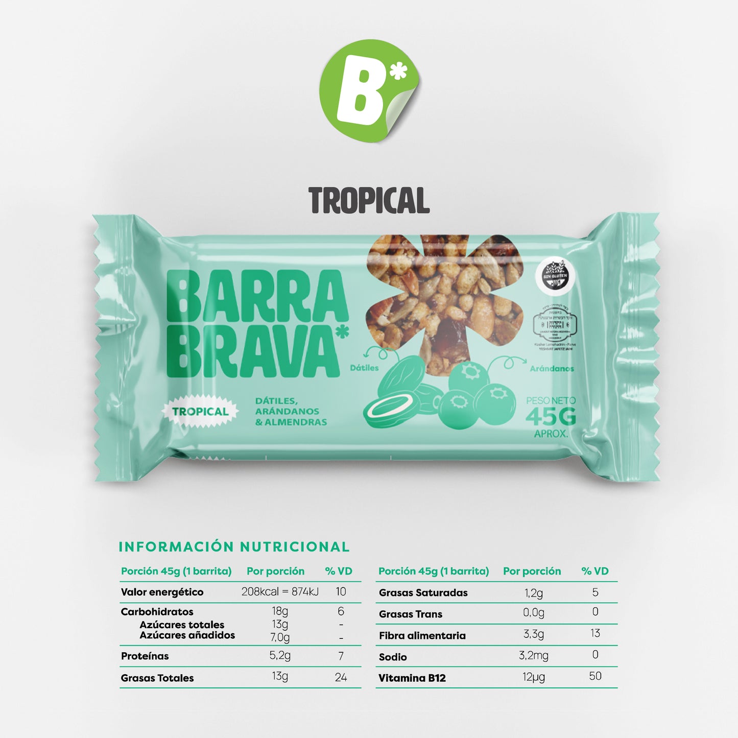 Barra Tropical: Dátiles y Arándanos (Pack 12 un.)