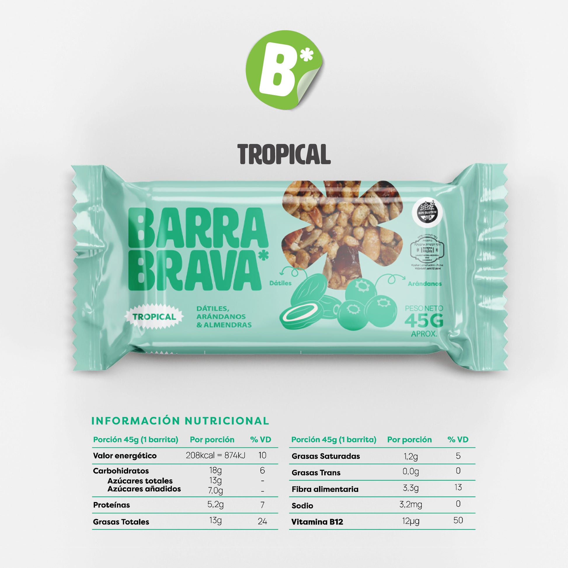 Barra Tropical: Dátiles y Arándanos (Pack 12 un.)