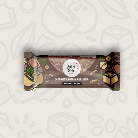 Barrita de Cereal Artesanal Chocolate, Coco y Avellana Pack 5 un.