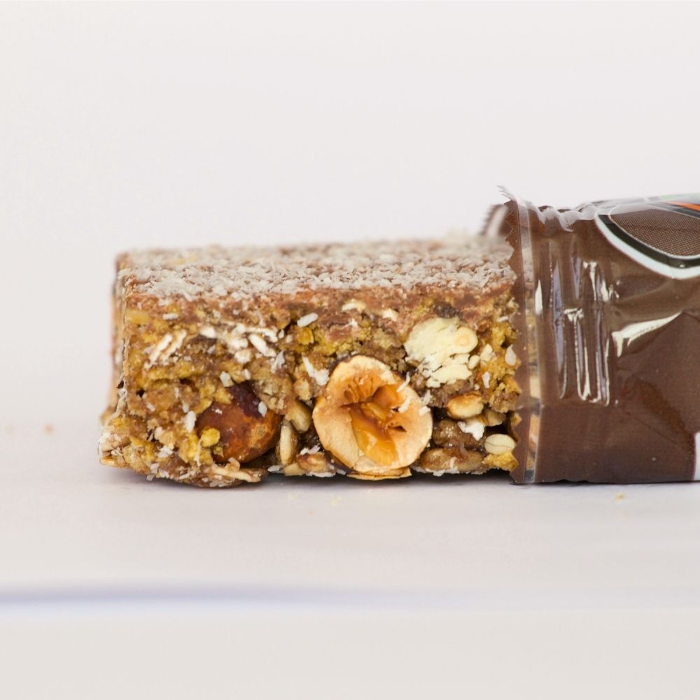 Barrita de Cereal Artesanal Chocolate, Coco y Avellana Pack 5 un.