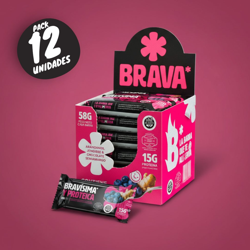 Barra Proteica Bravísima Arándanos & Jengibre Pack 12 un.