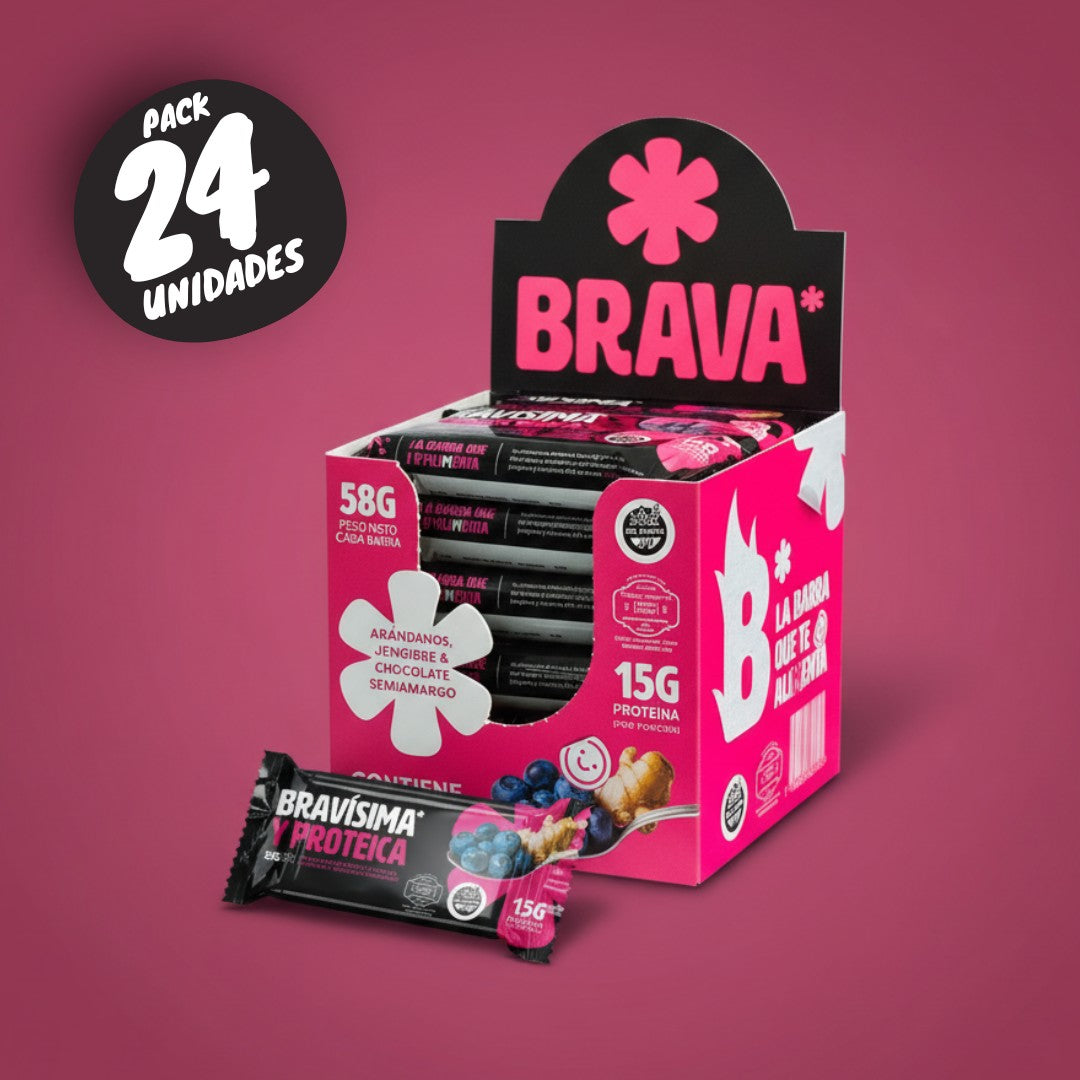 Barra Proteica Bravísima Arándanos & Jengibre (Pack 24 un.)