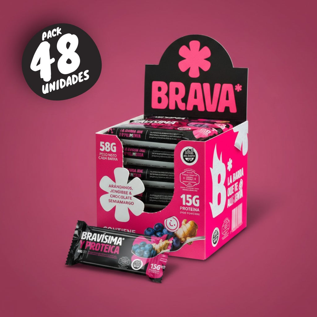 Barra Proteica Bravísima Arándanos & Jengibre (Pack 48 un.)