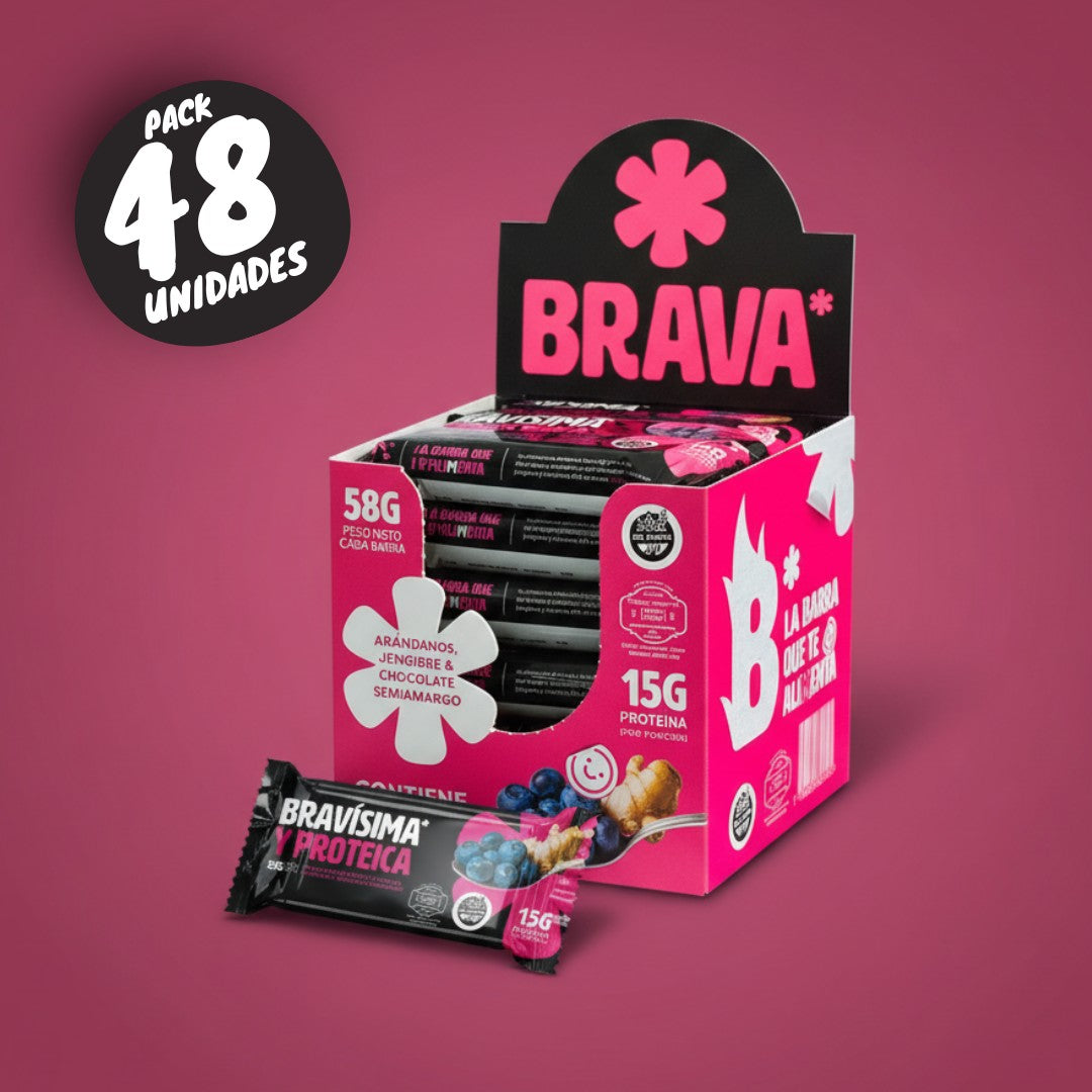 Barra Proteica Bravísima Arándanos & Jengibre (Pack 48 un.)