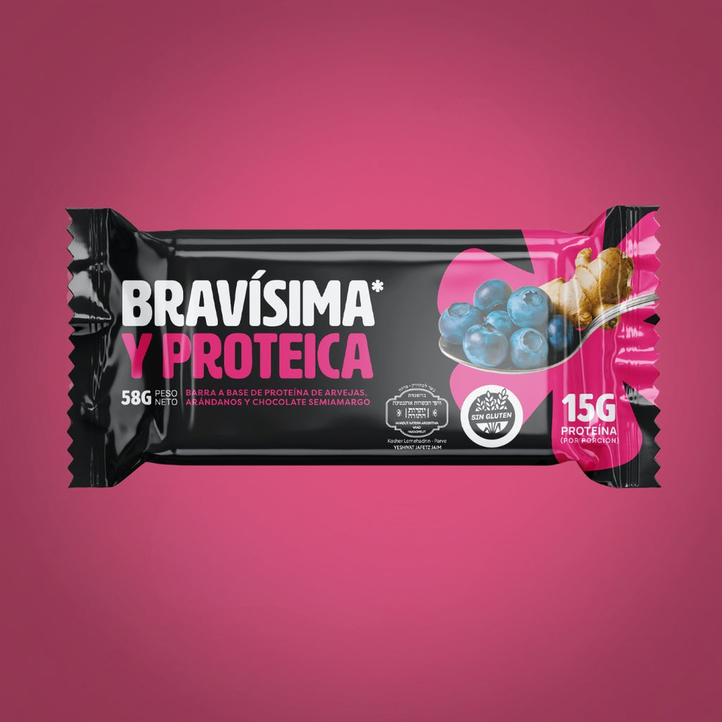 Barra Proteica Bravísima Arándanos & Jengibre (Pack 48 un.)