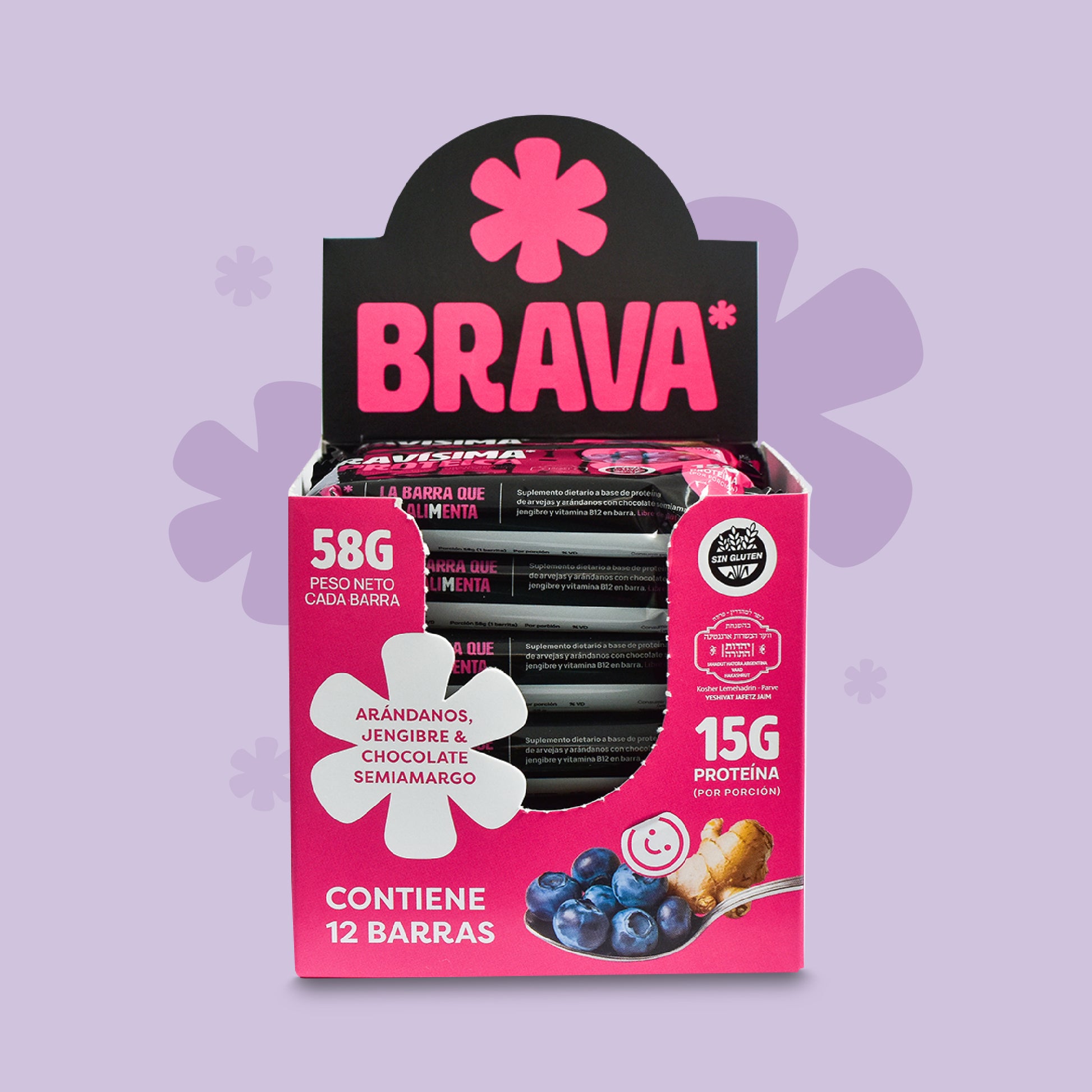 Barra Proteica Bravísima Arándanos & Jengibre Pack 12 un.
