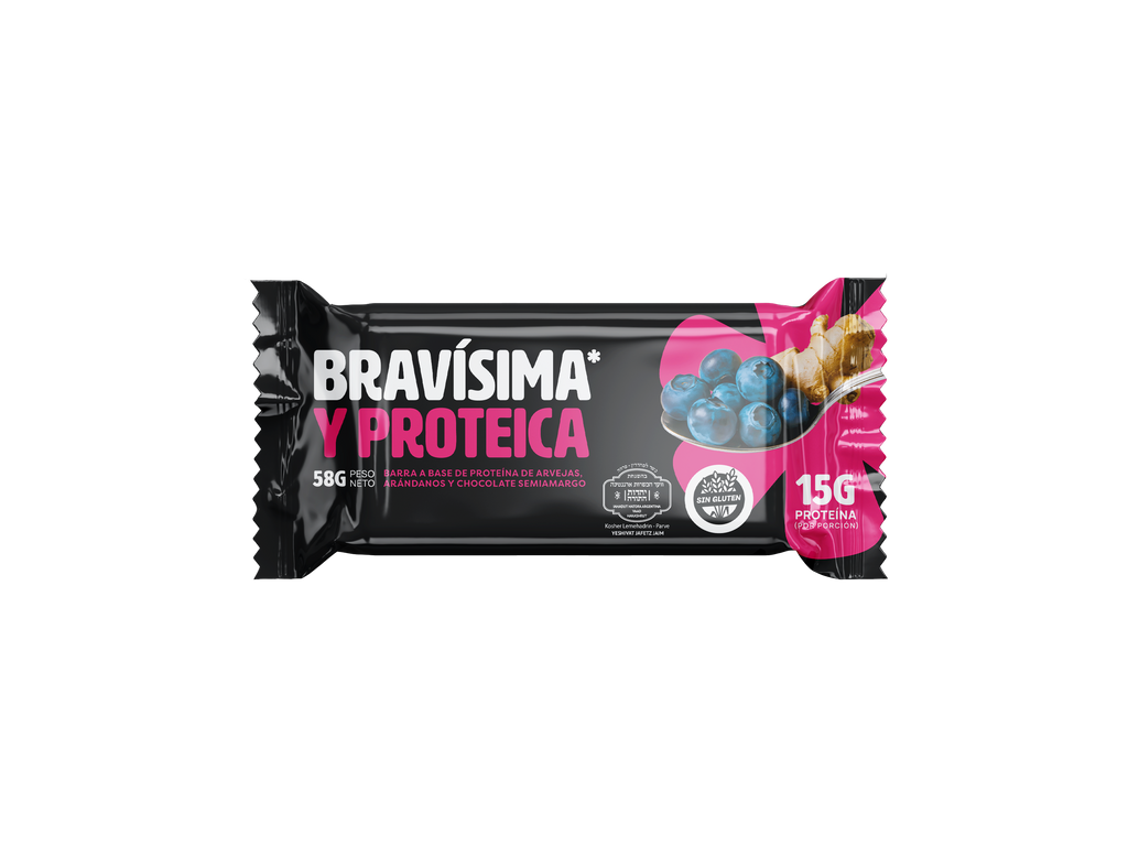 Barra Proteica Bravísima Arándanos & Jengibre (Pack 48 un.)