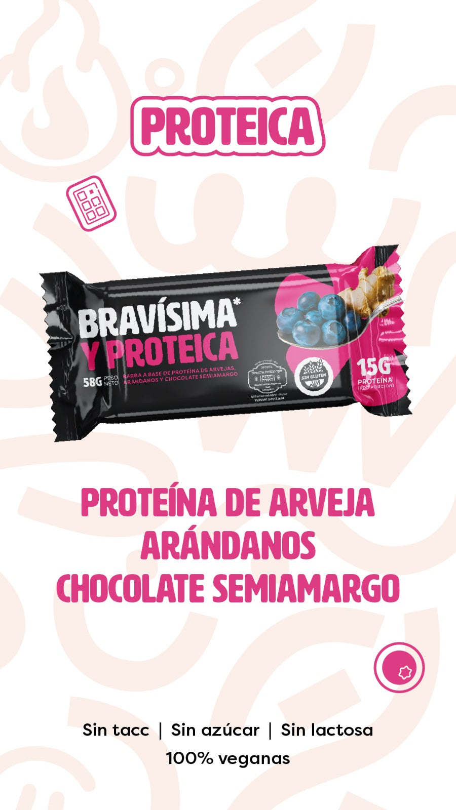 Barra Proteica Bravísima Arándanos & Jengibre (Pack 48 un.)