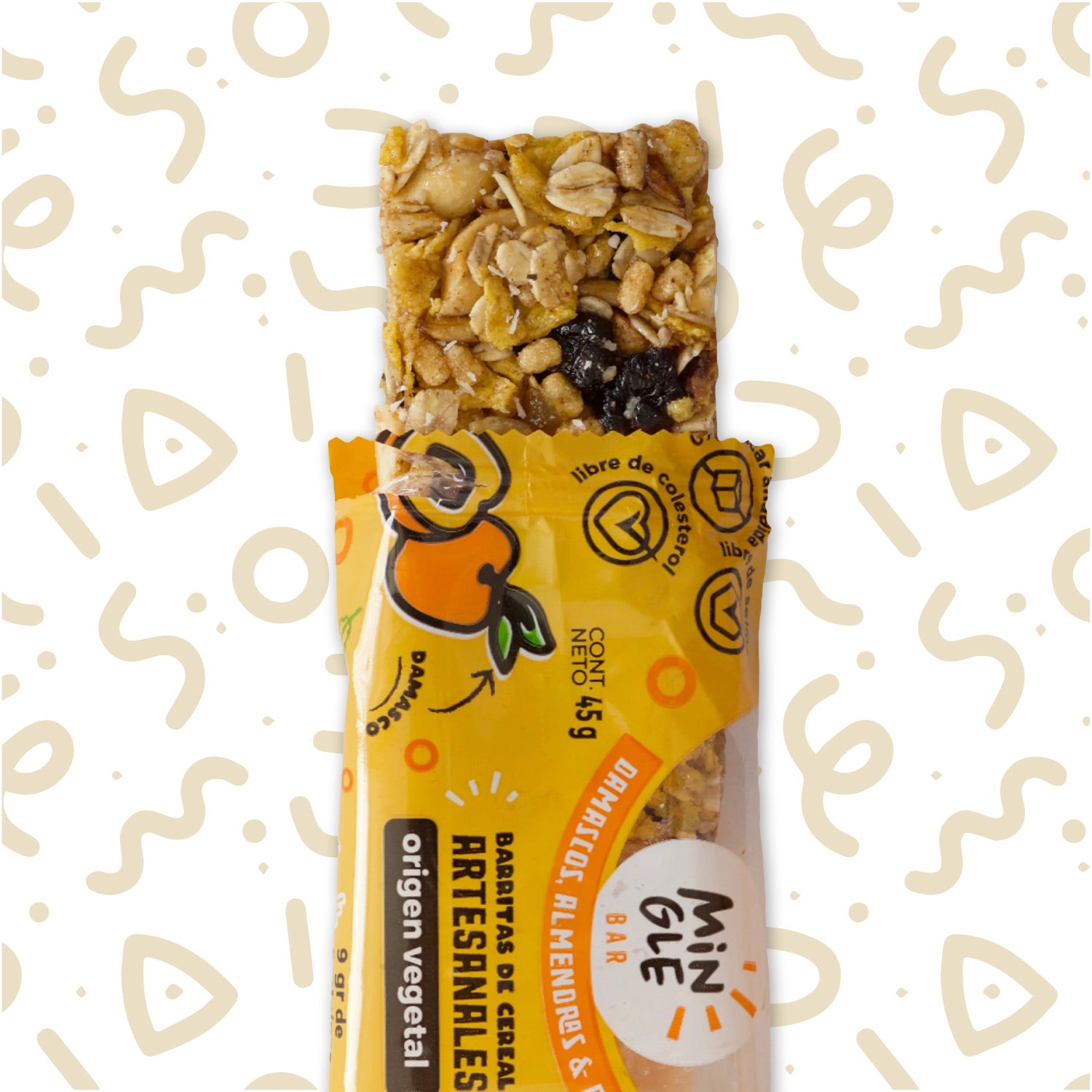 Barrita de Cereal Damascos, Almendras y Pasas Pack 5 un.