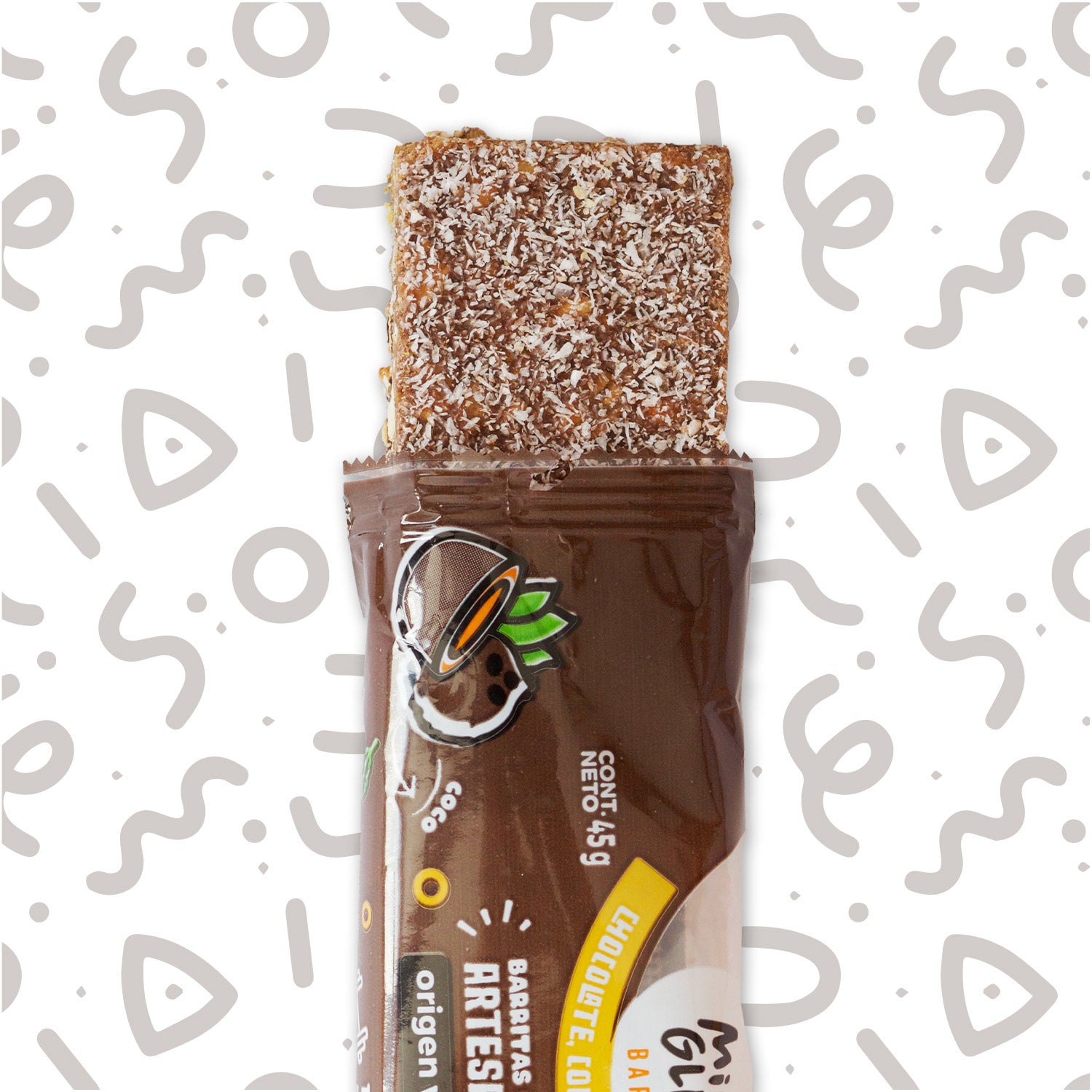 Barrita de Cereal Artesanal Chocolate, Coco y Avellana Pack 5 un.